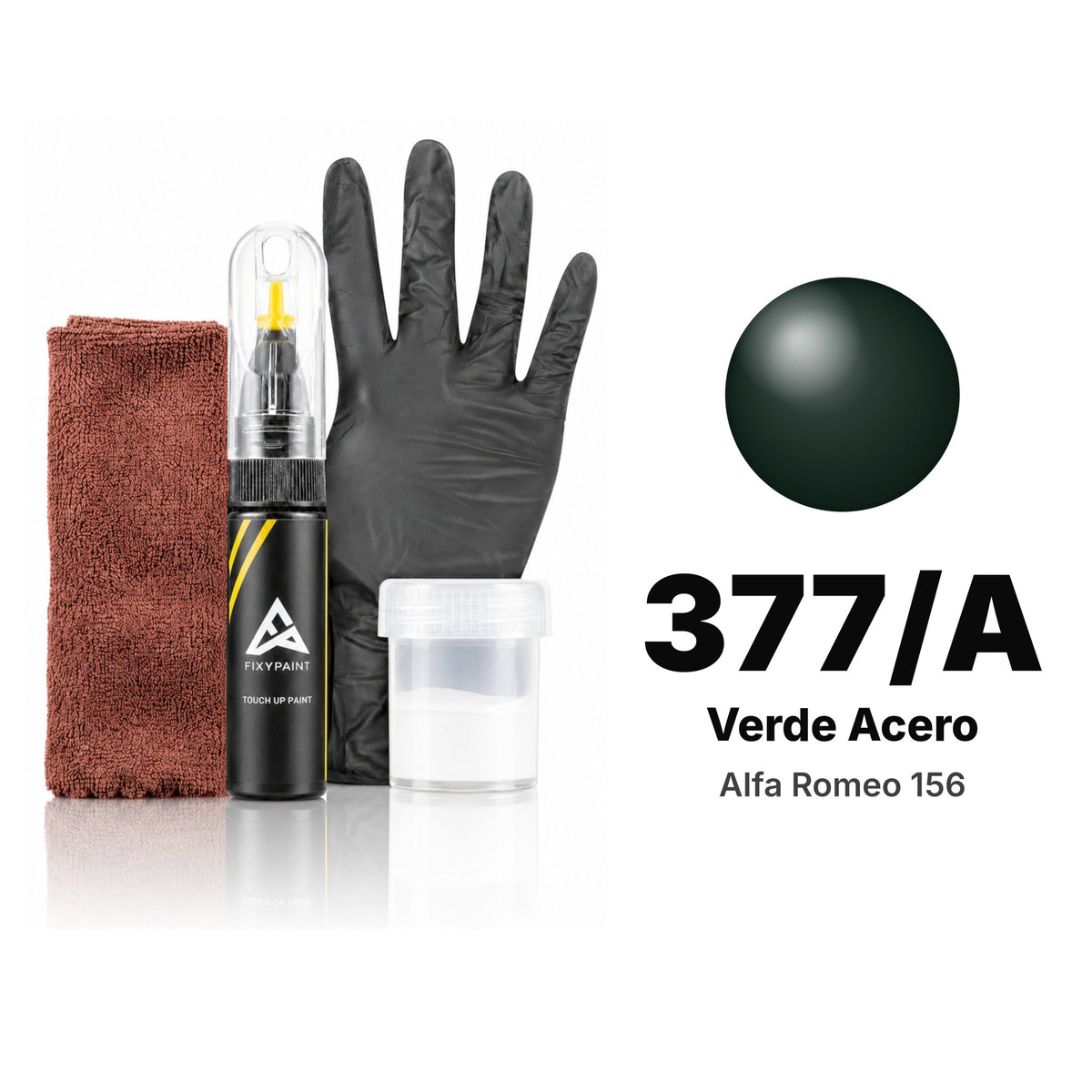 Touch-up paint for Alfa Romeo 156 377/A Verde Acero, Complete kit