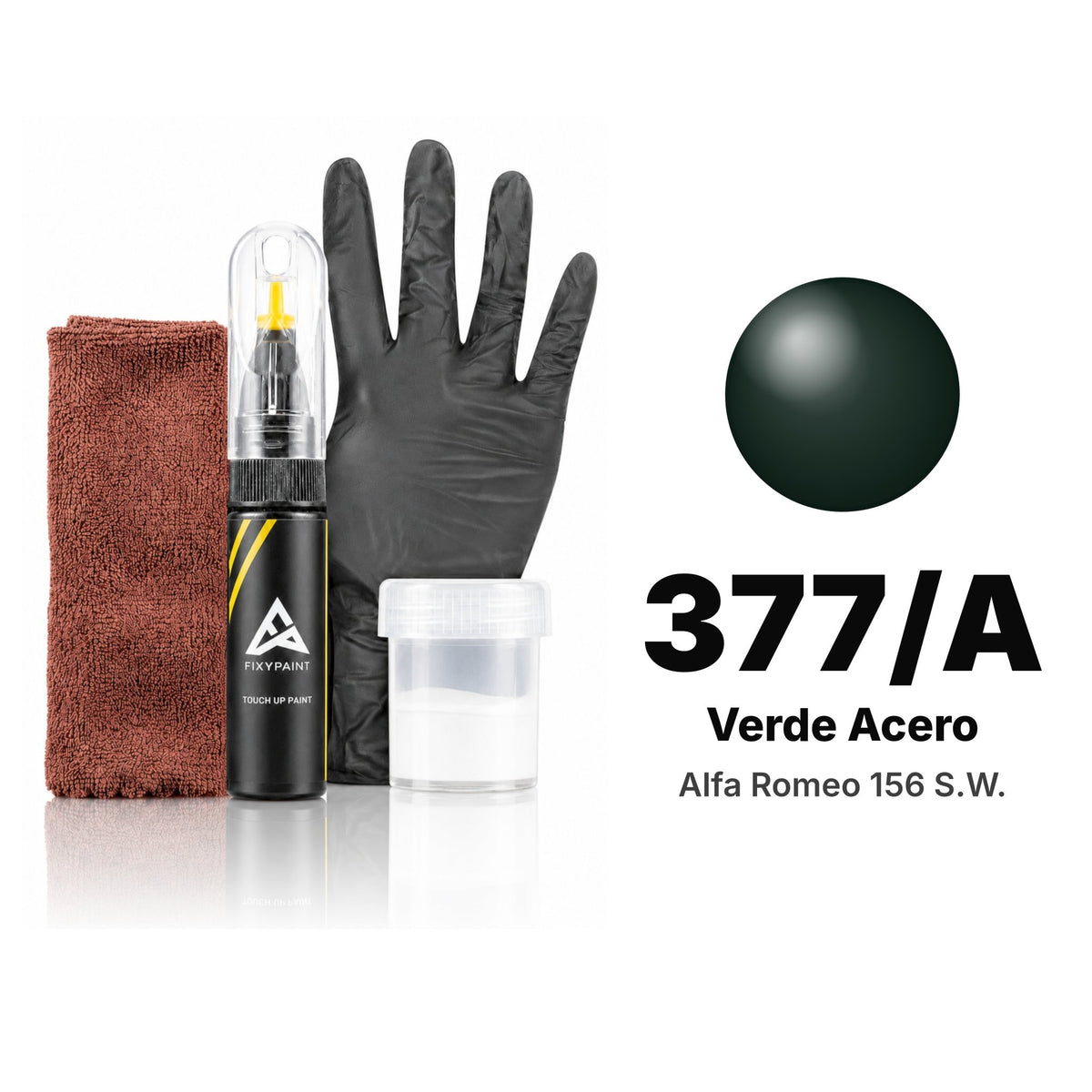 Touch-up paint for Alfa Romeo 156 S.W. 377/A Verde Acero, Complete kit