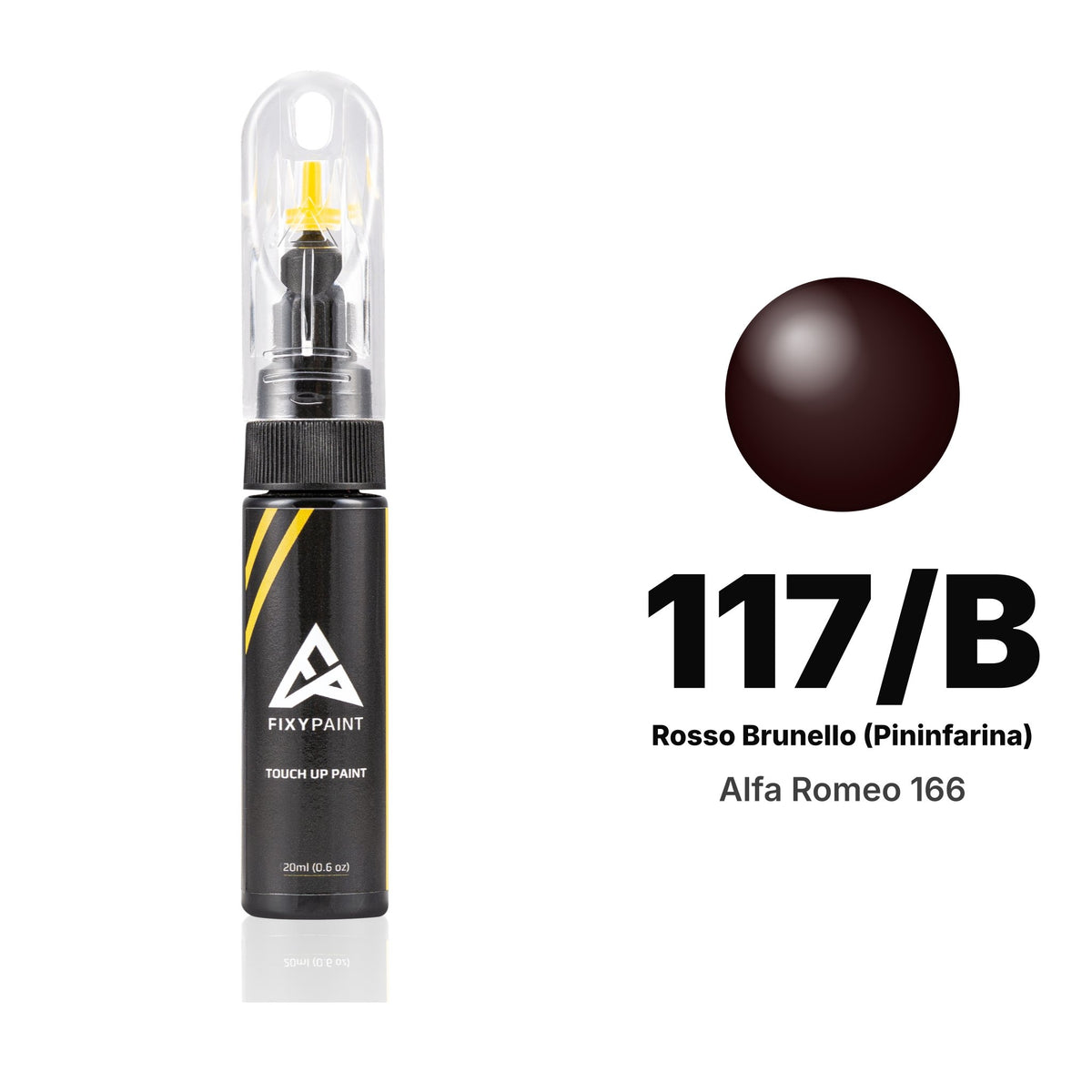 Touch-up paint for Alfa Romeo 166 117/B Rosso Brunello (Pininfarina), Basic kit