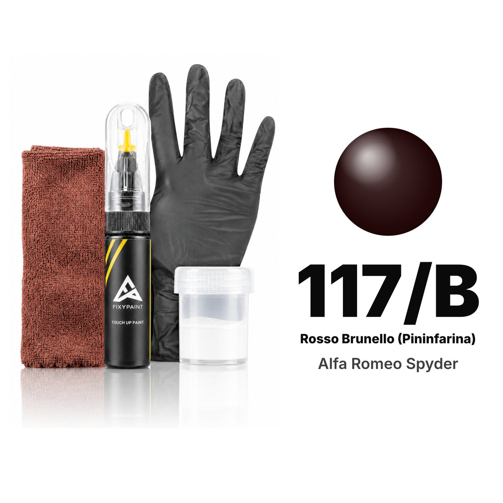 Touch-up paint for Alfa Romeo Spyder 117/B Rosso Brunello (Pininfarina), Complete kit