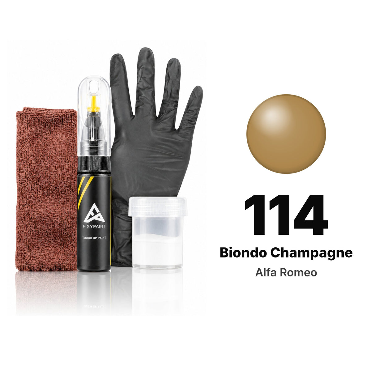 Touch-up paint for Alfa Romeo 114 Biondo Champagne, Complete kit