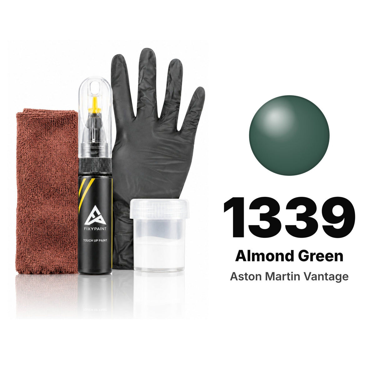 Touch-up paint for Aston Martin Vantage 1339 Almond Green, Complete kit