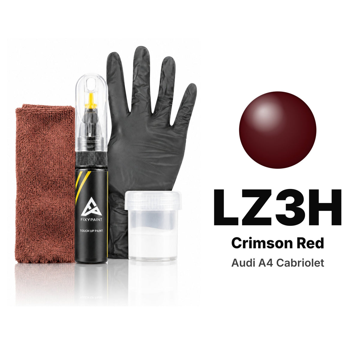 Touch-up paint for Audi A4 Cabriolet LZ3H Crimson Red, Complete kit
