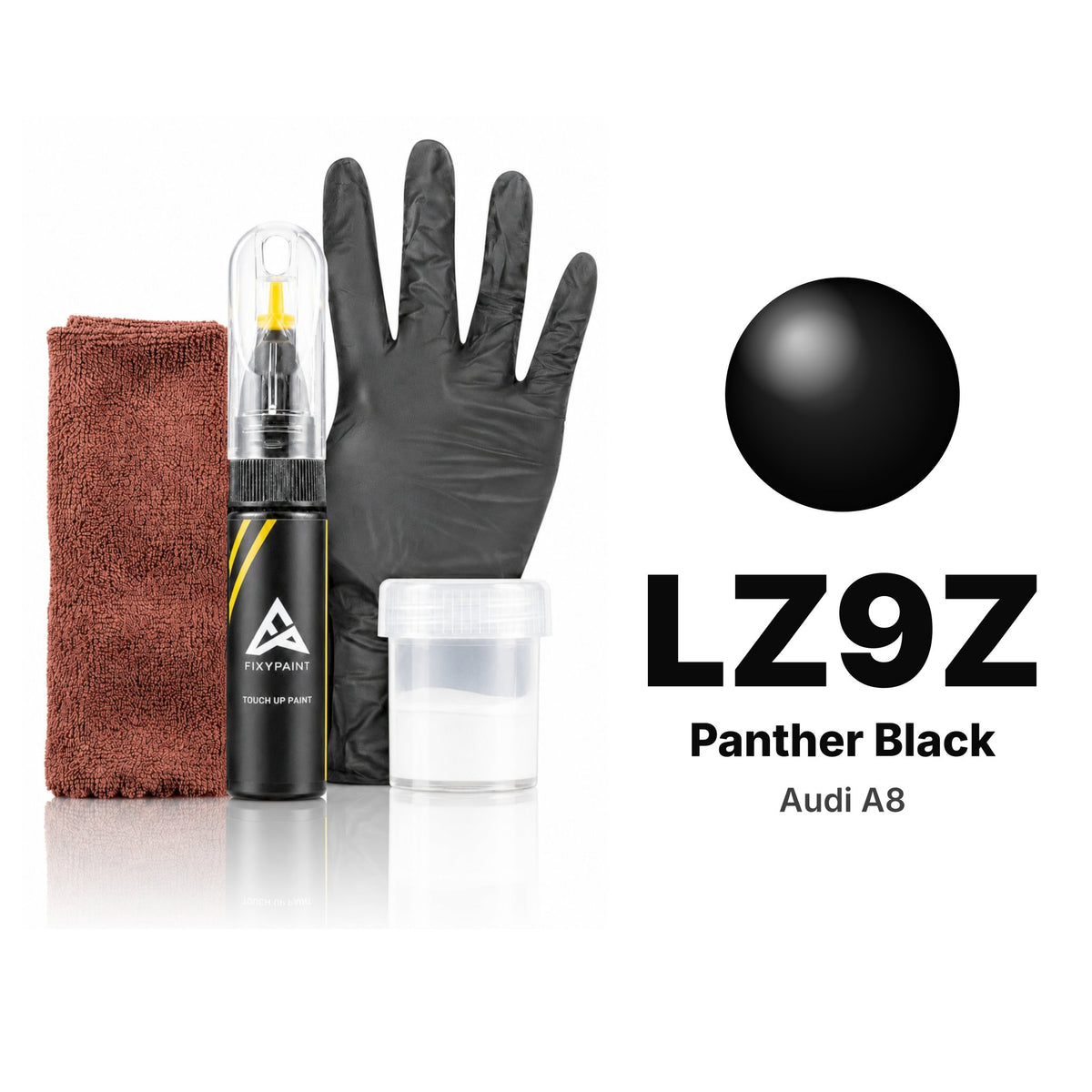 Touch-up paint for Audi A8 LZ9Z Panther Black, Complete kit