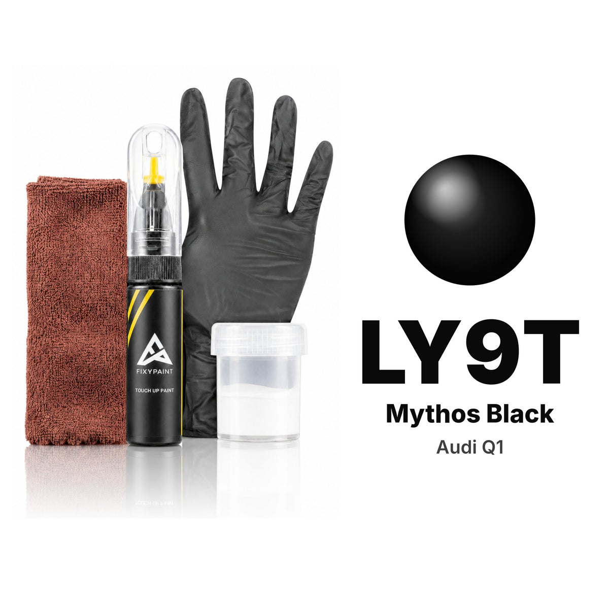 Touch-up paint for Audi Q1 LY9T Mythos Black, Complete kit