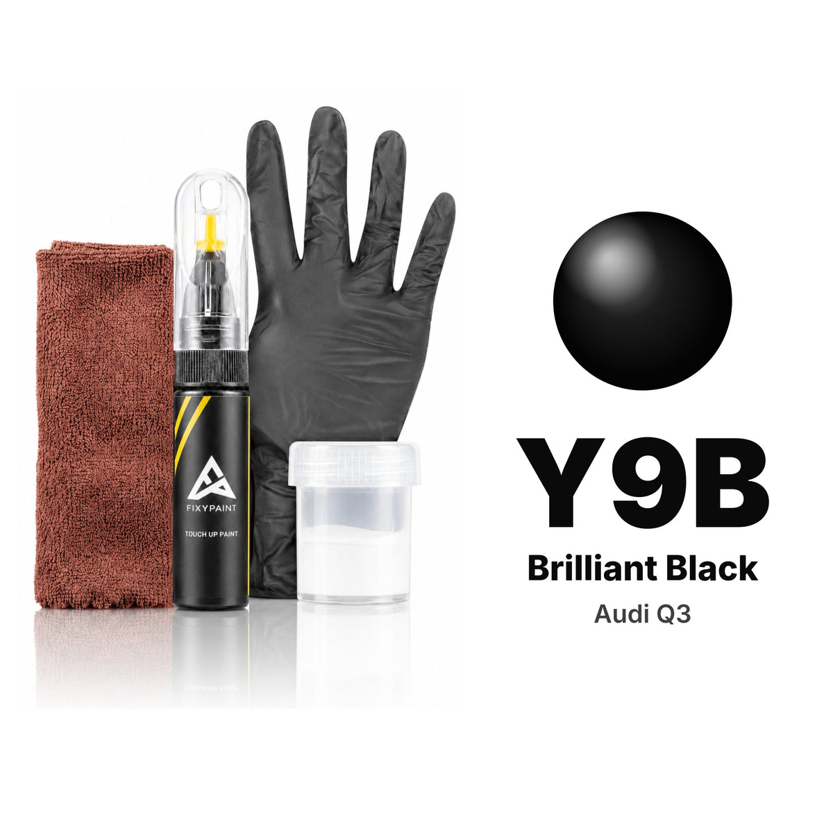 Touch-up paint for Audi Q3 Y9B Brilliant Black, Complete kit