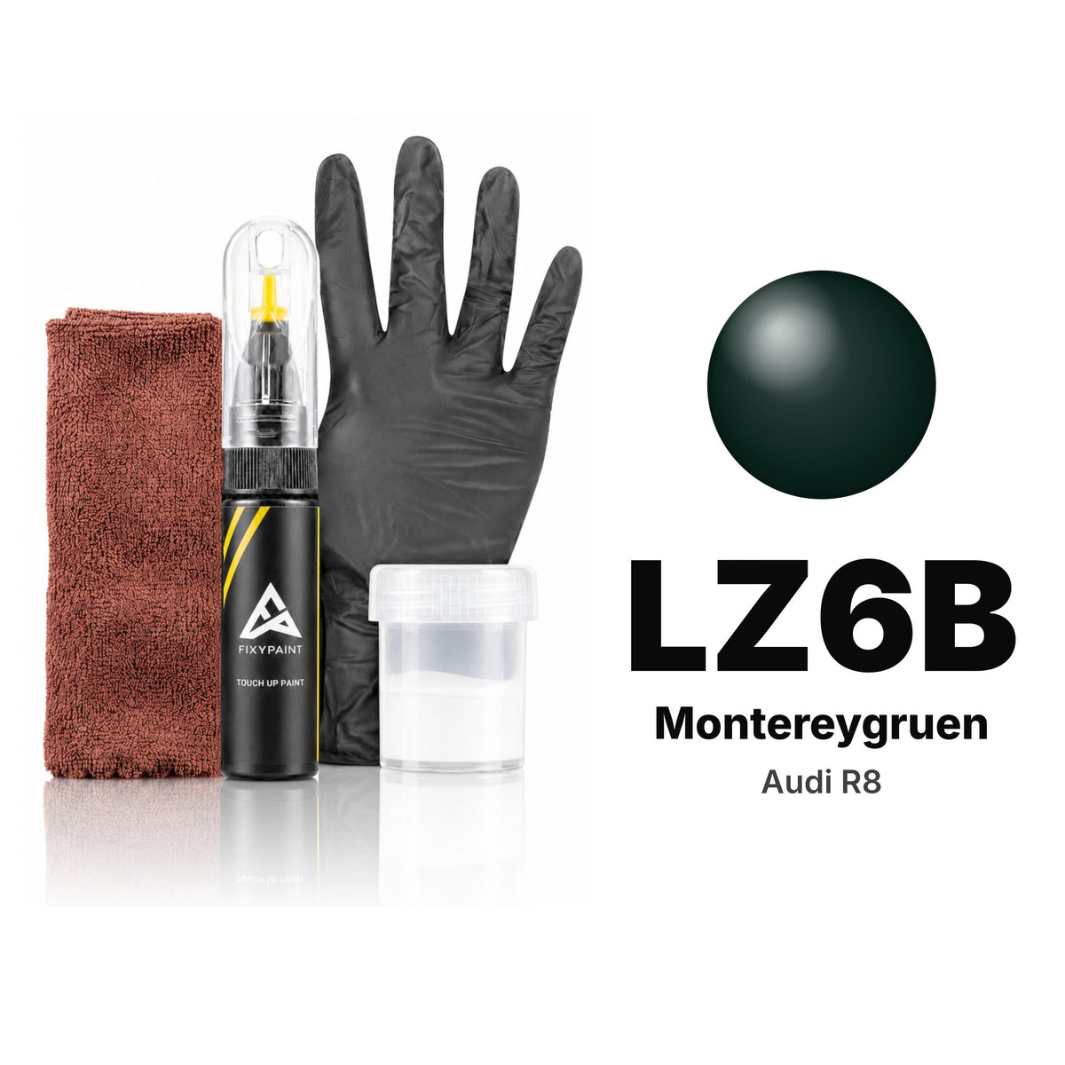 Touch-up paint for Audi R8 LZ6B Montereygruen, Complete kit