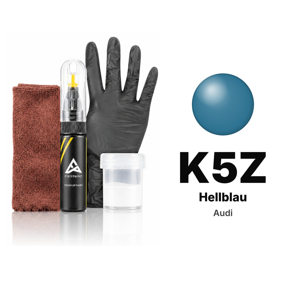 Lackstift für Audi – K5Z Hellblau (alle Modelle, 1982–1987), Set Komplett