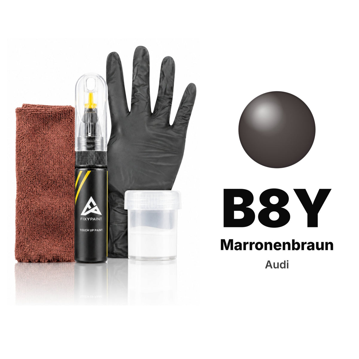 Lackstift für Audi – B8Y Marronenbraun (alle Modelle, 1985–1989), Set Komplett