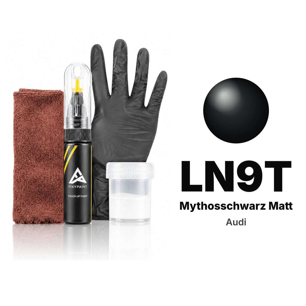 Touch-up paint for Audi LN9T Mythosschwarz Matt, Complete kit