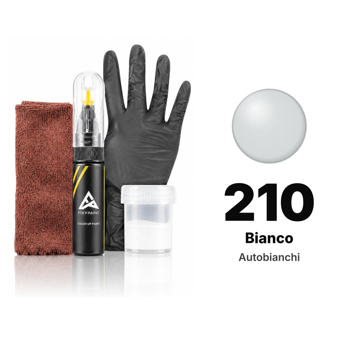 Touch-up paint for Autobianchi 210 Bianco, Complete kit