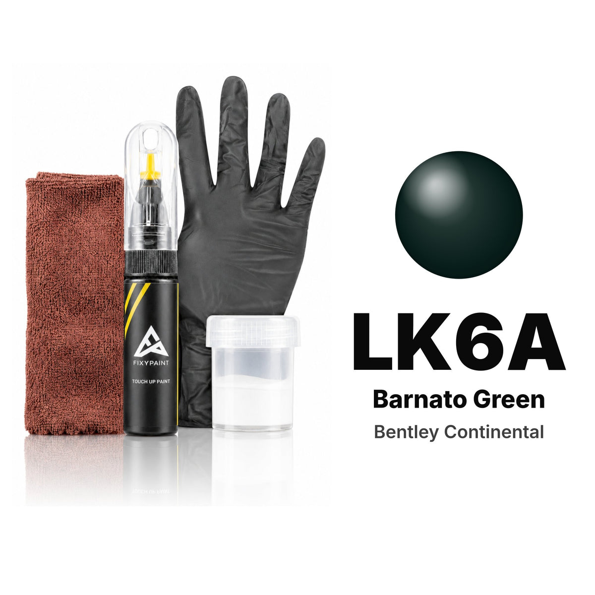 Touch-up paint for Bentley Continental LK6A Barnato Green, Complete kit