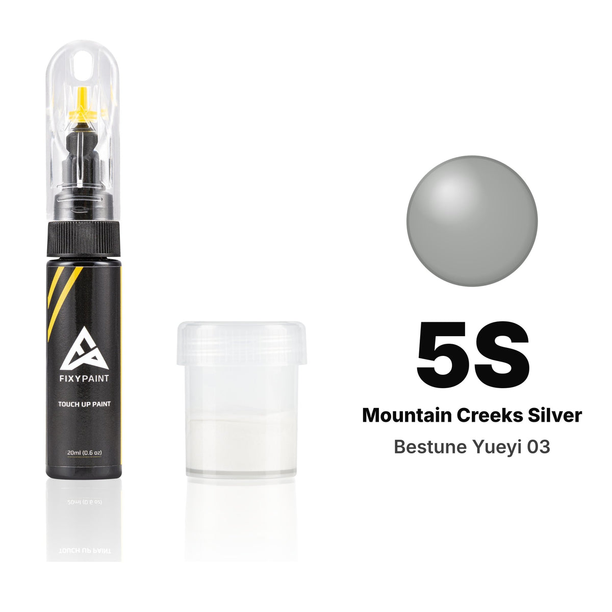 Peinture de retouche pour Bestune Yueyi 03 – 5S Mountain Creeks Silver (2025), kit Standard