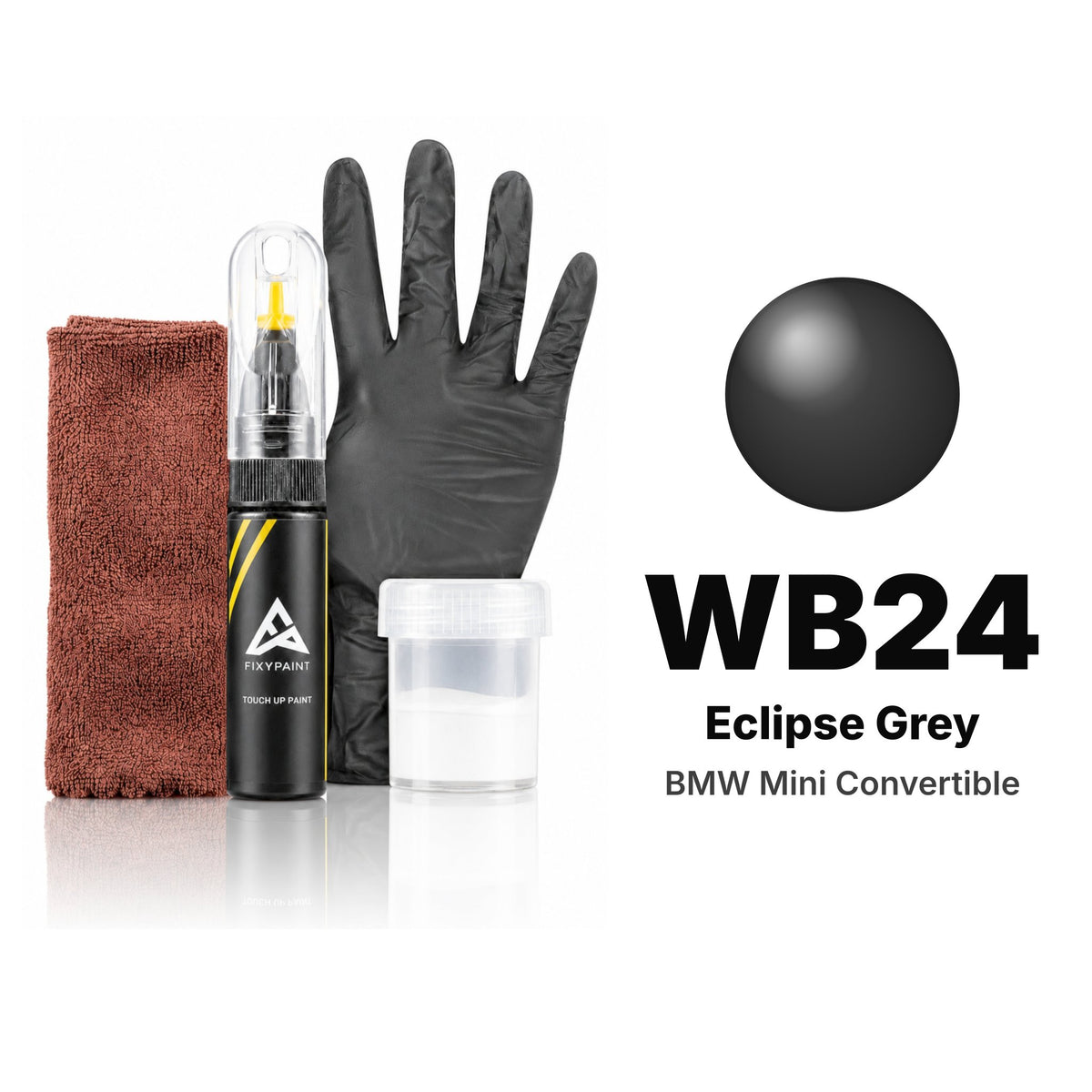 Lackstift für BMW Mini Convertible – WB24 Eclipse Grey (2010–2014), Set Komplett