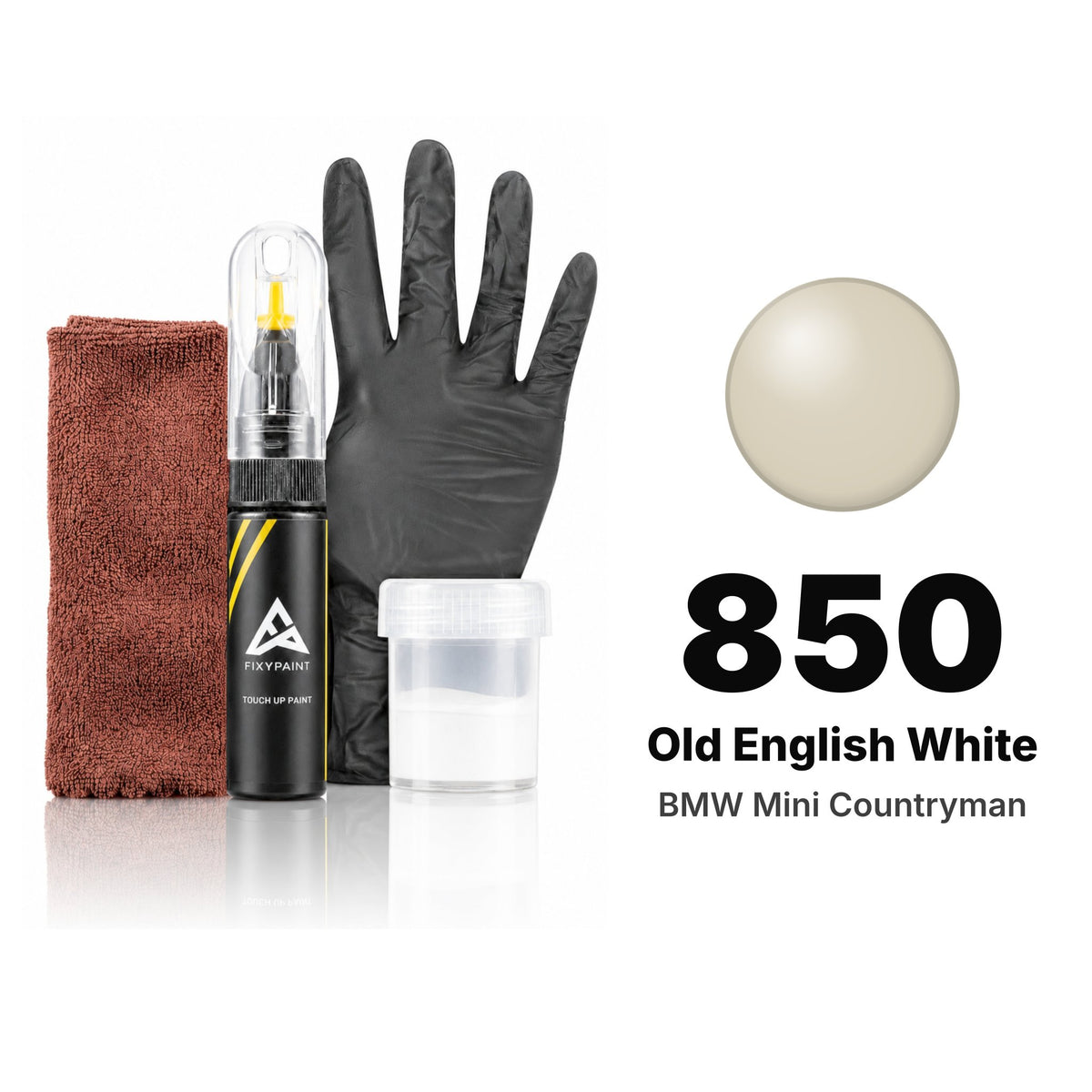 Touch-up paint for BMW Mini Countryman 850 Old English White, Complete kit