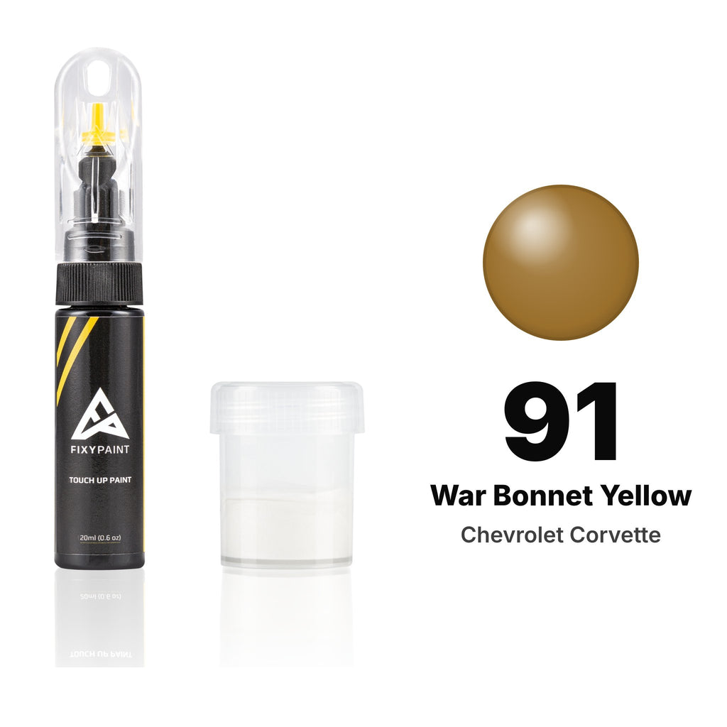 Touch-up paint for Chevrolet Corvette 91 War Bonnet Yellow, Standard kit