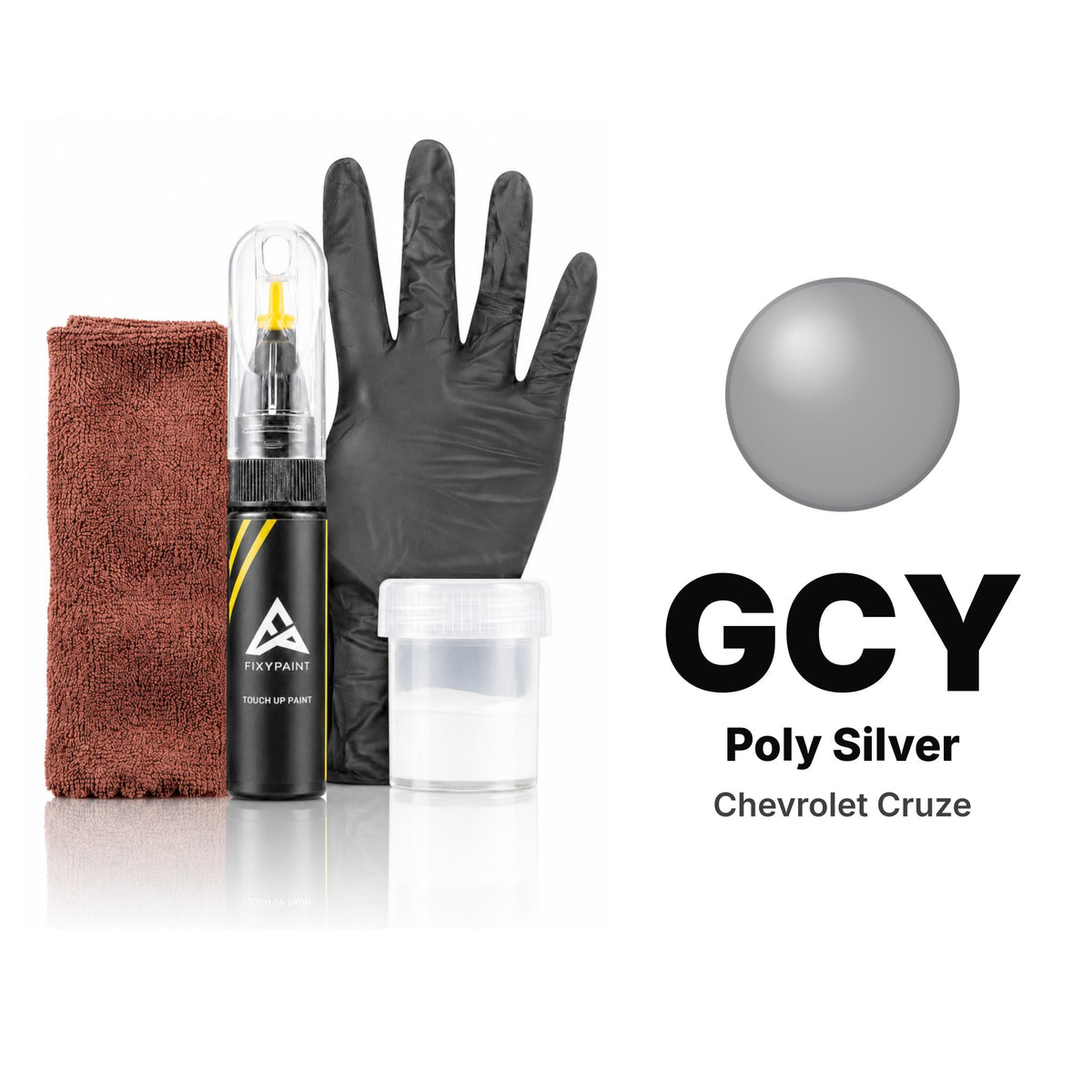 Touch-up paint for Chevrolet Cruze GCY Poly Silver, Complete kit