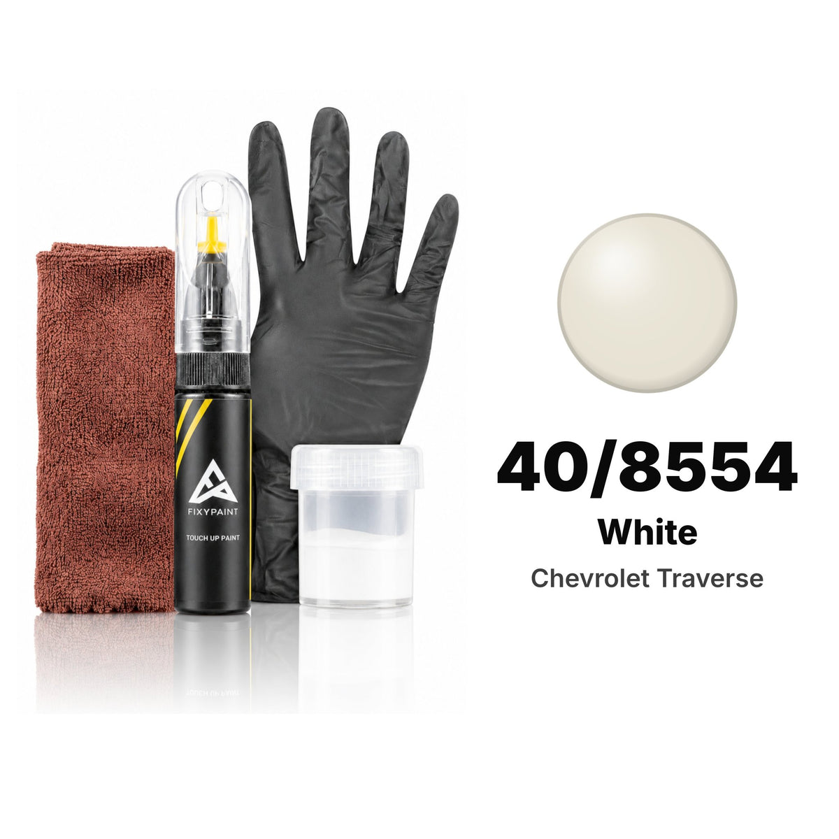 Vernice ritocco per Chevrolet Traverse – 40/8554 White (2009–2015), kit Completo