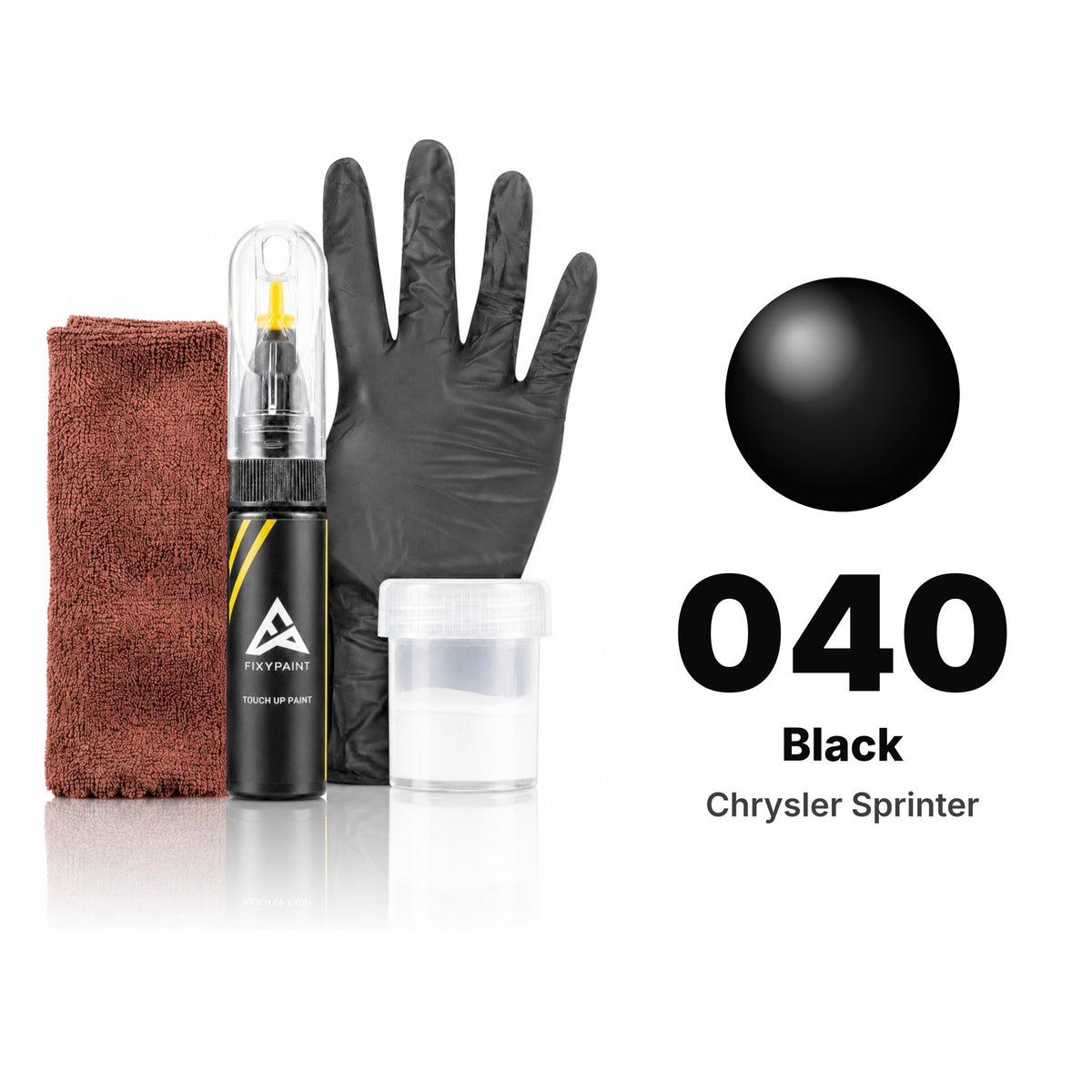 Touch-up paint for Chrysler Sprinter 040 Black, Complete kit