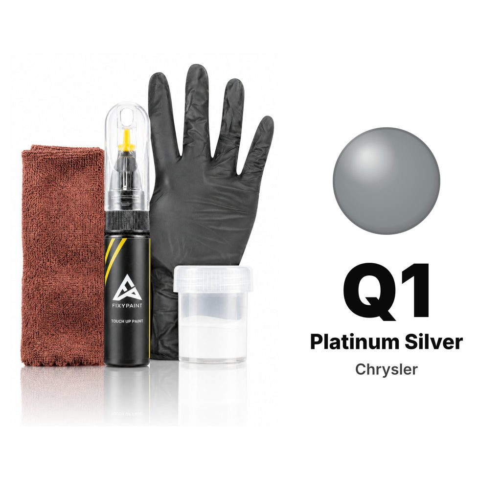 Lackstift für Chrysler – Q1 Platinum Silver (alle Modelle, 1989–1990), Set Komplett