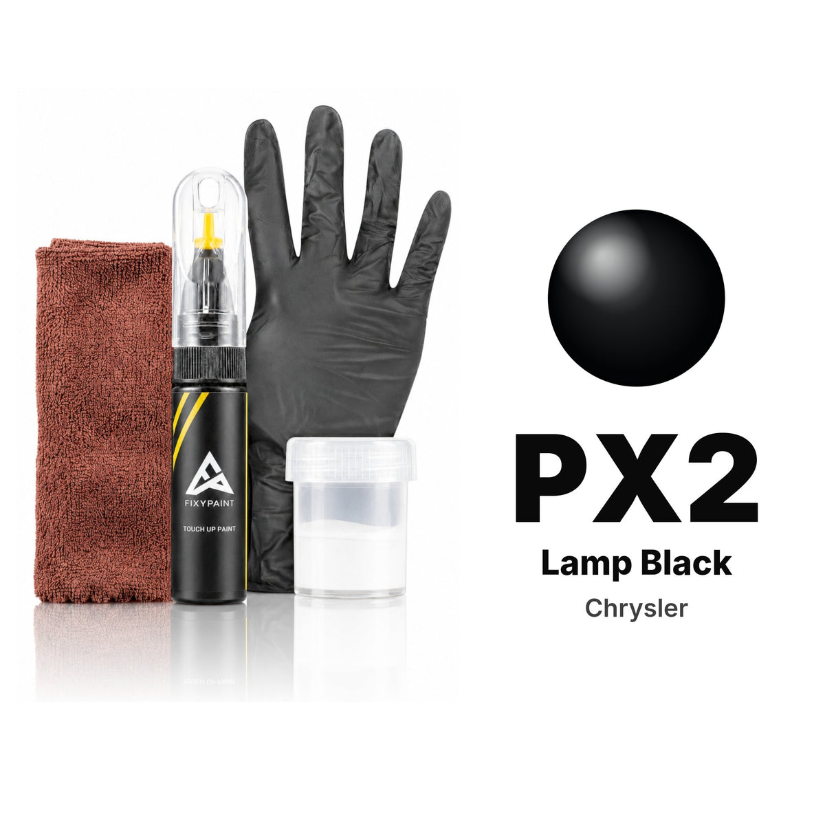 Touch-up paint for Chrysler PX2 Lamp Black, Complete kit