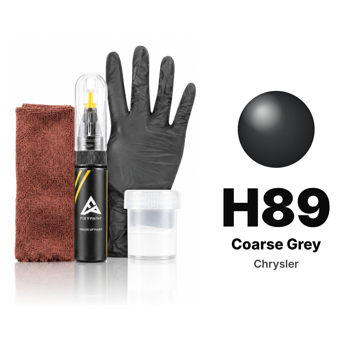 Touch-up paint for Chrysler H89 Coarse Grey, Complete kit