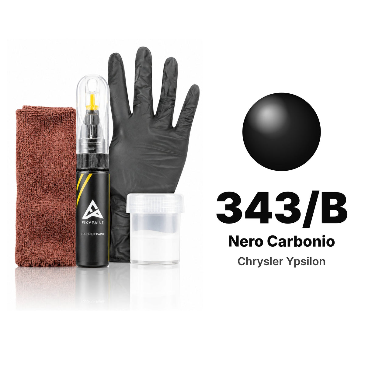 Lackstift für Chrysler Ypsilon – 343/B Nero Carbonio (2012–2014), Set Komplett