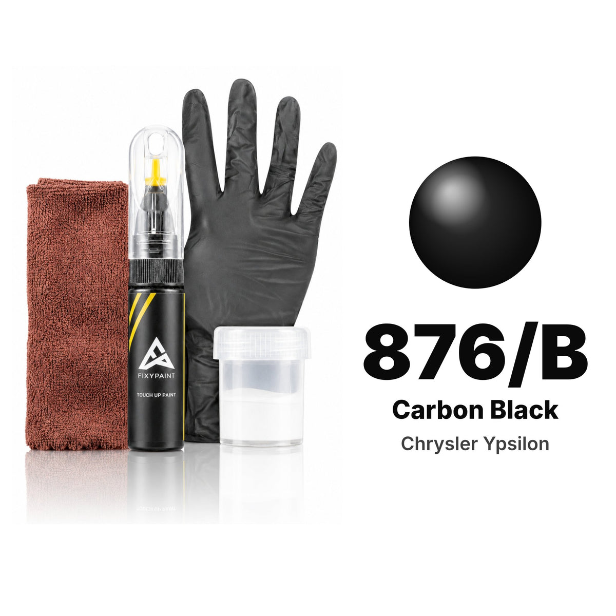 Lackstift für Chrysler Ypsilon – 876/B Carbon Black (2012–2014), Set Komplett