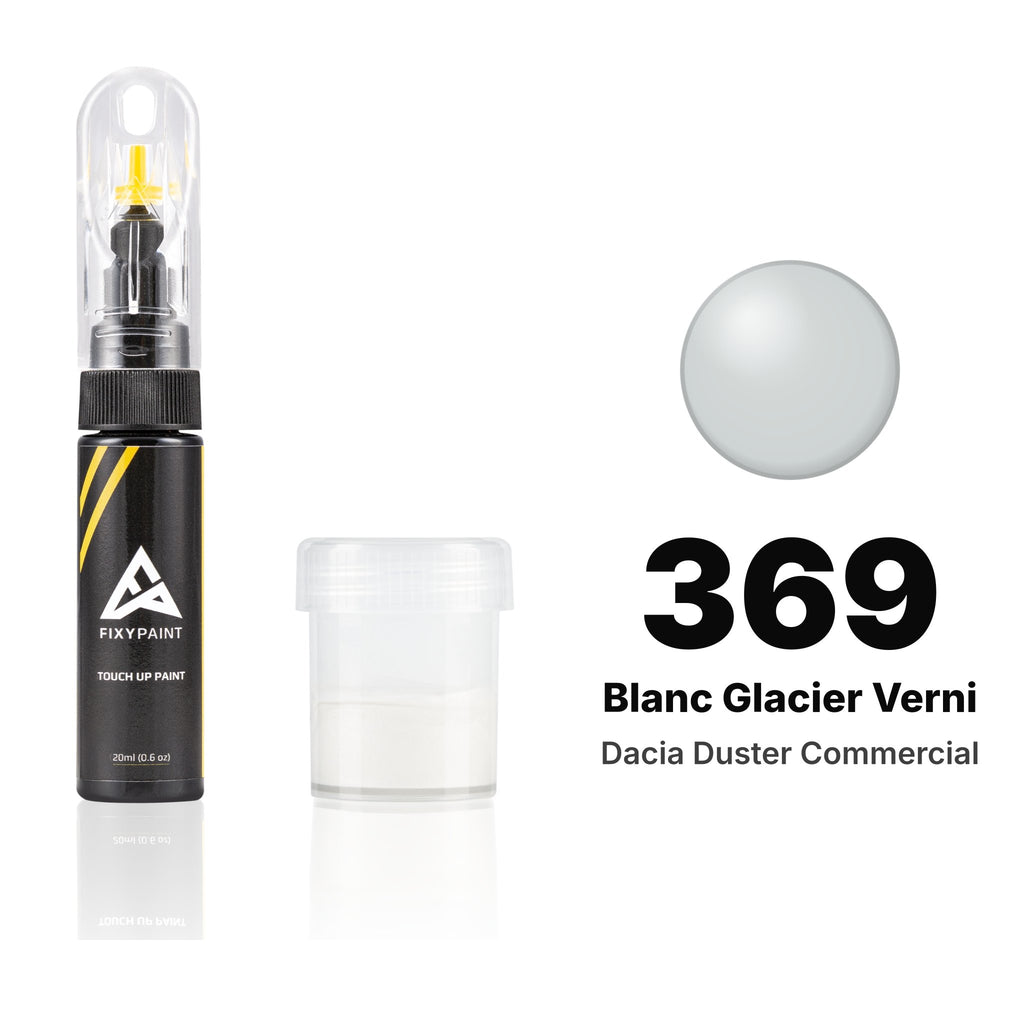 Touch-up paint for Dacia Duster Commercial 369 Blanc Glacier Verni, Standard kit