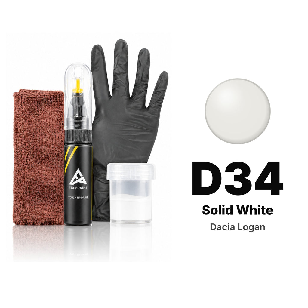 Touch-up paint for Dacia Logan D34 Solid White, Complete kit