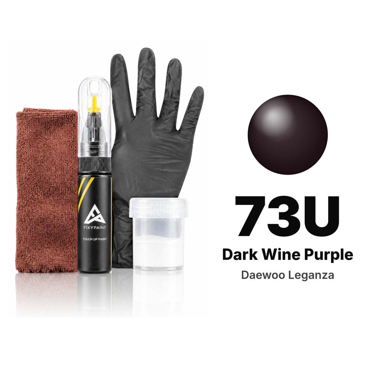 Touch-up paint for Daewoo Leganza 73U Dark Wine Purple, Complete kit