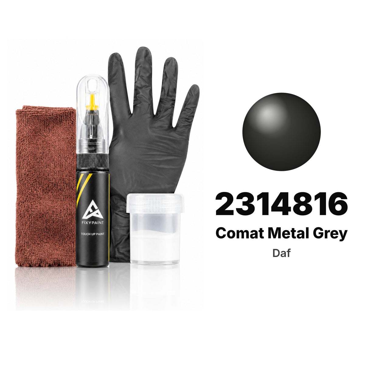 Touch-up paint for Daf 2314816 Comat Metal Grey, Complete kit