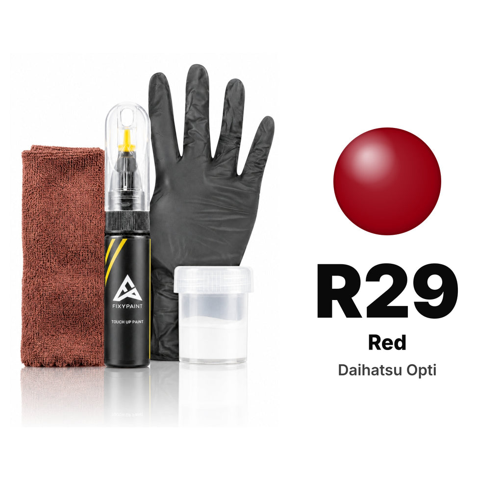 Touch-up paint for Daihatsu Opti R29 Red, Complete kit