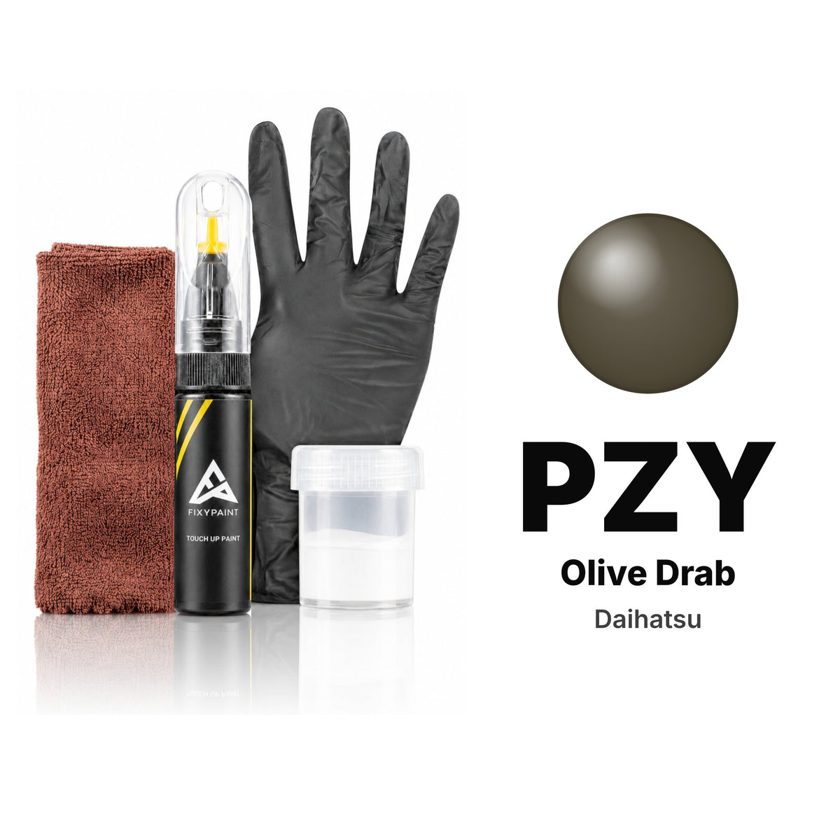 Touch-up paint for Daihatsu PZY Olive Drab, Complete kit
