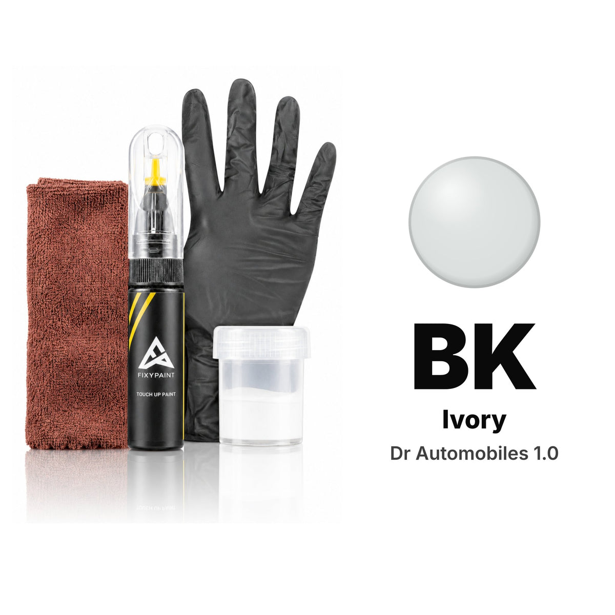Touch-up paint for Dr Automobiles 1.0 BK Ivory, Complete kit