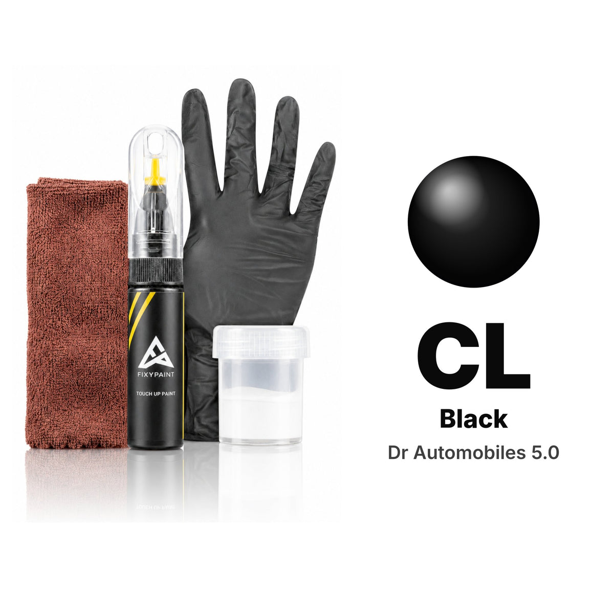 Touch-up paint for Dr Automobiles 5.0 CL Black, Complete kit