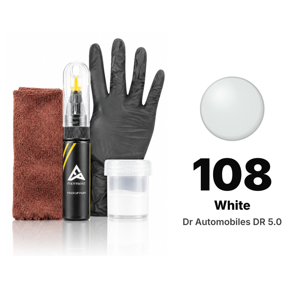 Touch-up paint for Dr Automobiles DR 5.0 108 White, Complete kit