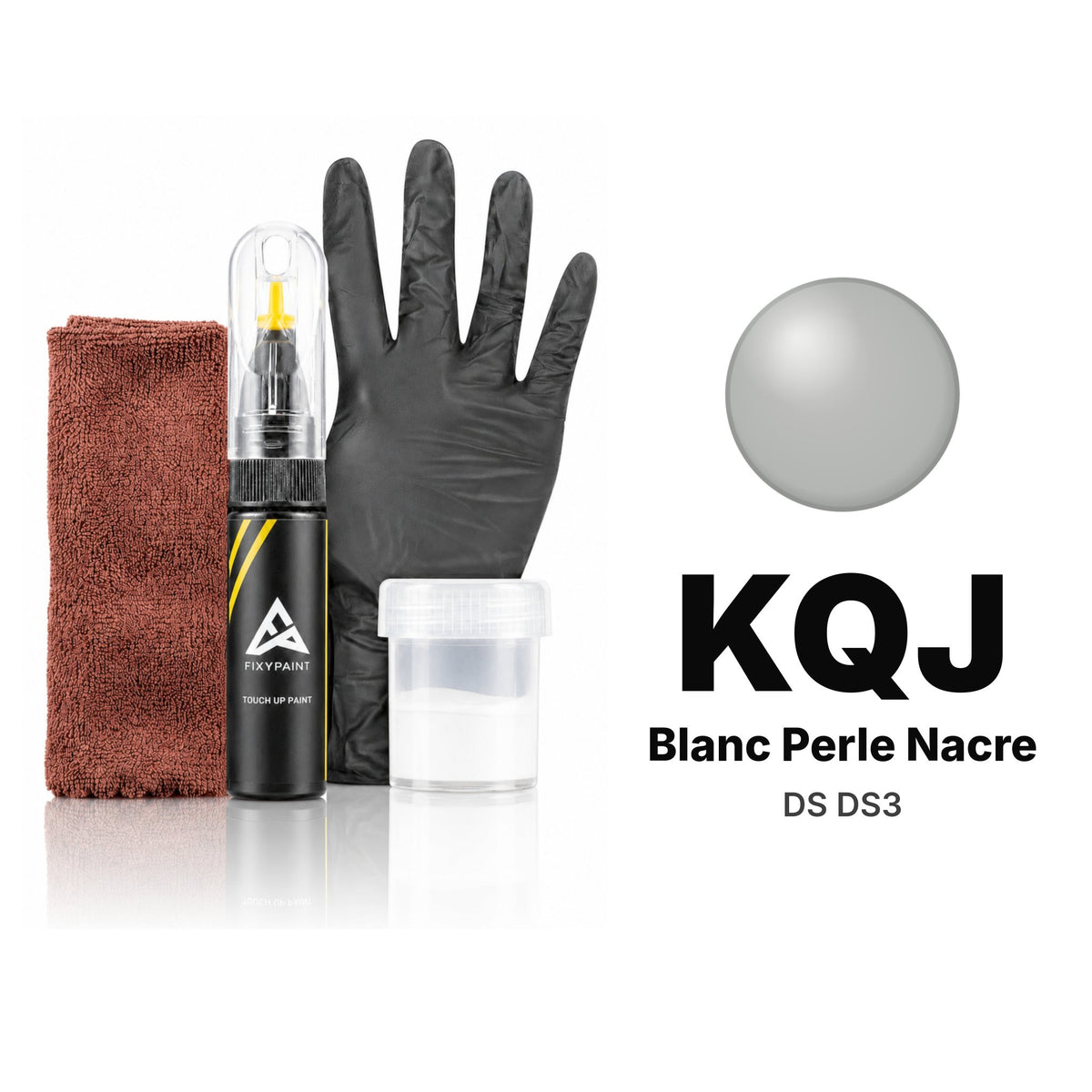 Pintura de retoque para DS DS3 – KQJ Blanc Perle Nacre (2016–2017), kit Completo