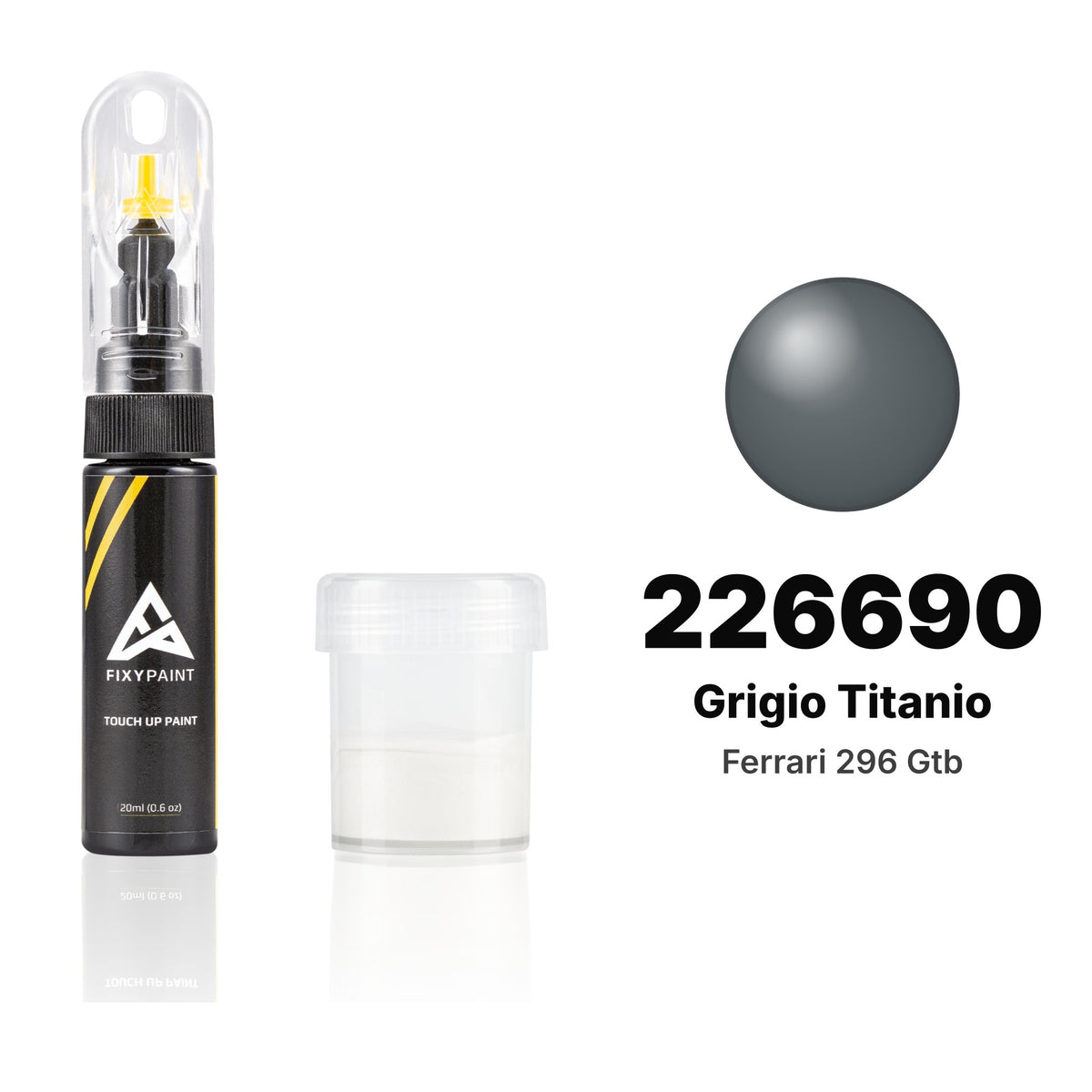 Peinture de retouche pour Ferrari 296 GTB – 226690 Grigio Titanio (depuis 2021), kit Standard