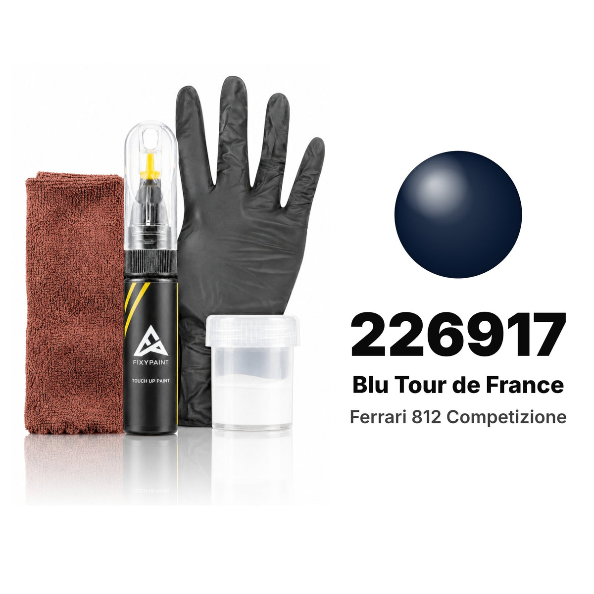 Lackstift für Ferrari 812 Competizione – 226917 Blu Tour de France (2021–2024), Set Komplett