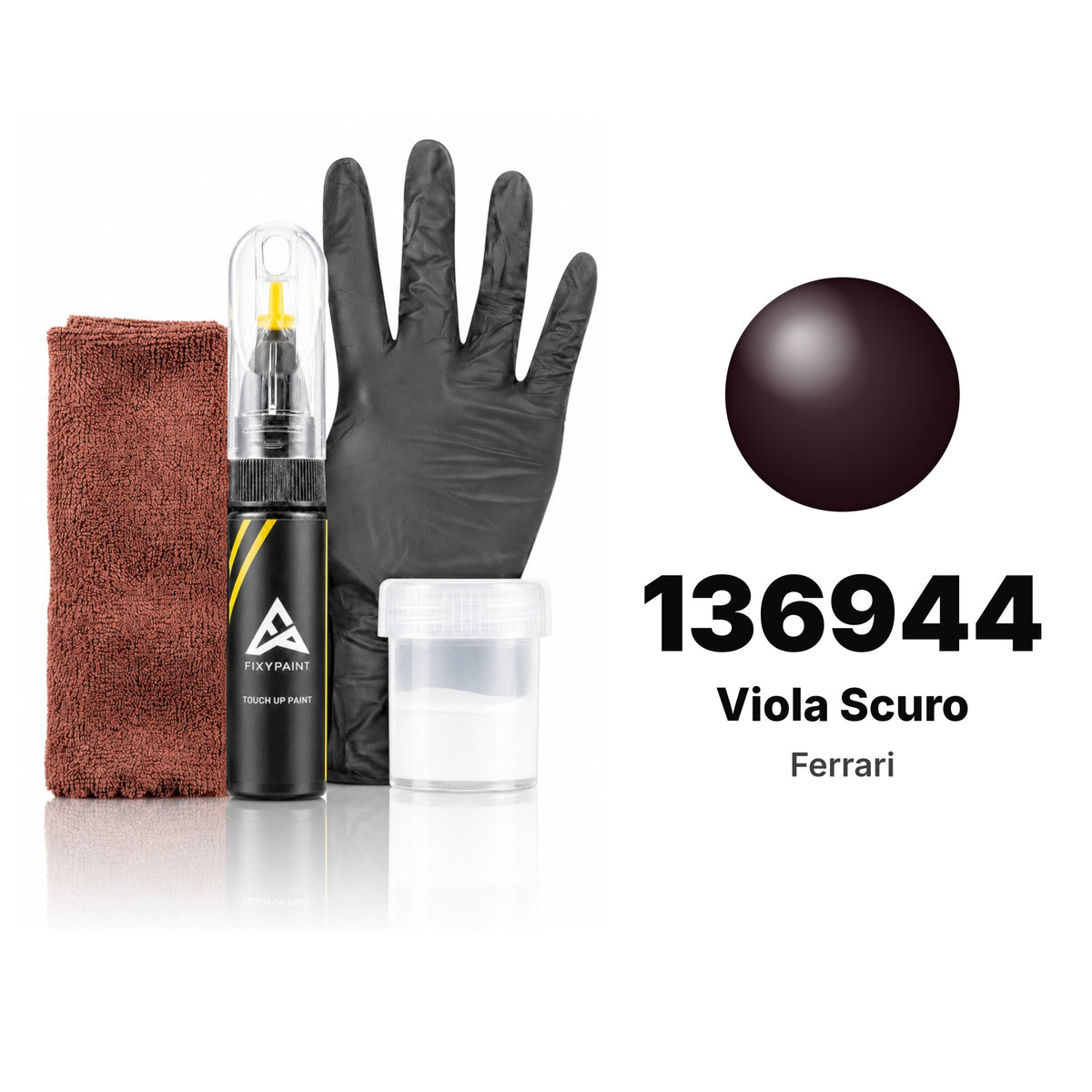 Touch-up paint for Ferrari 136944 Viola Scuro, Complete kit