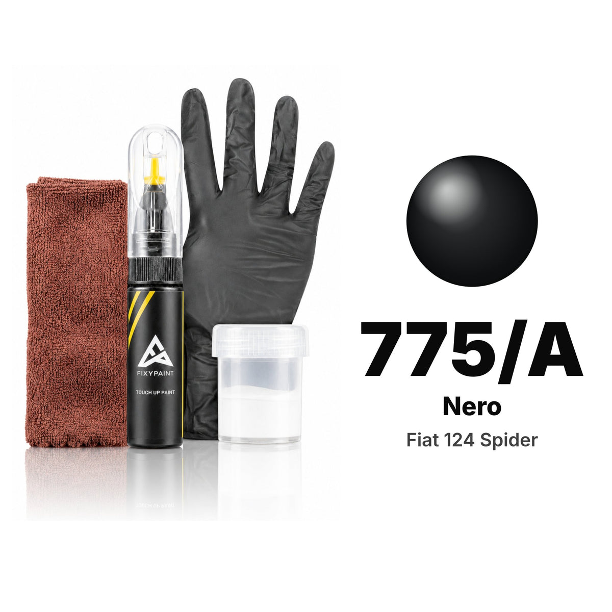 Touch-up paint for Fiat 124 Spider 775/A Nero, Complete kit