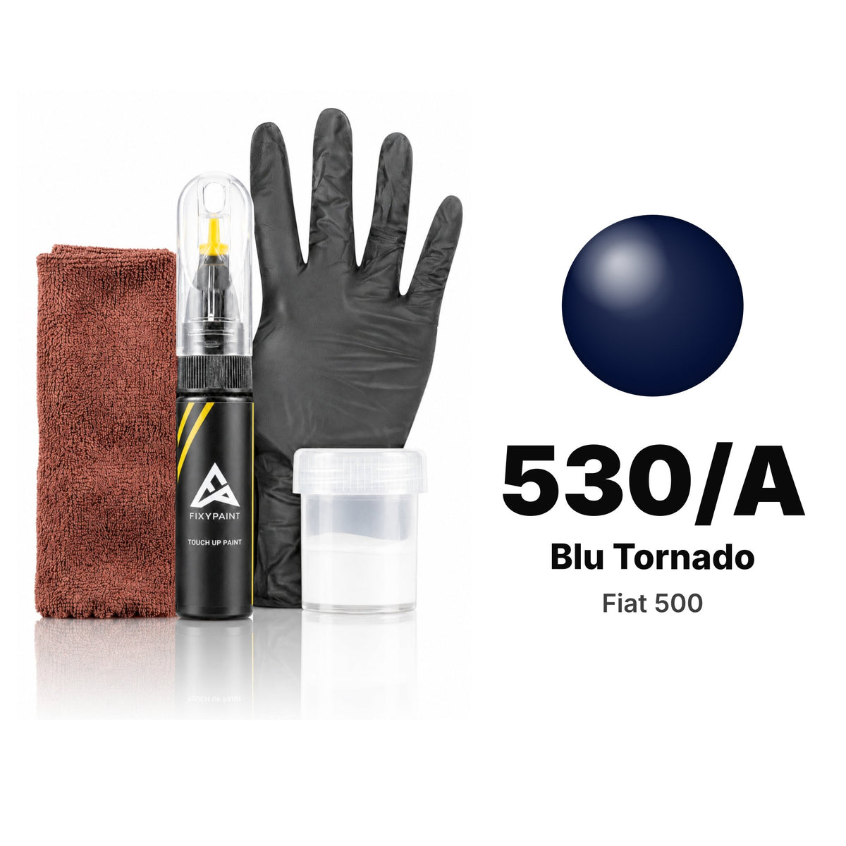 Touch-up paint for Fiat 500 530/A Blu Tornado, Complete kit