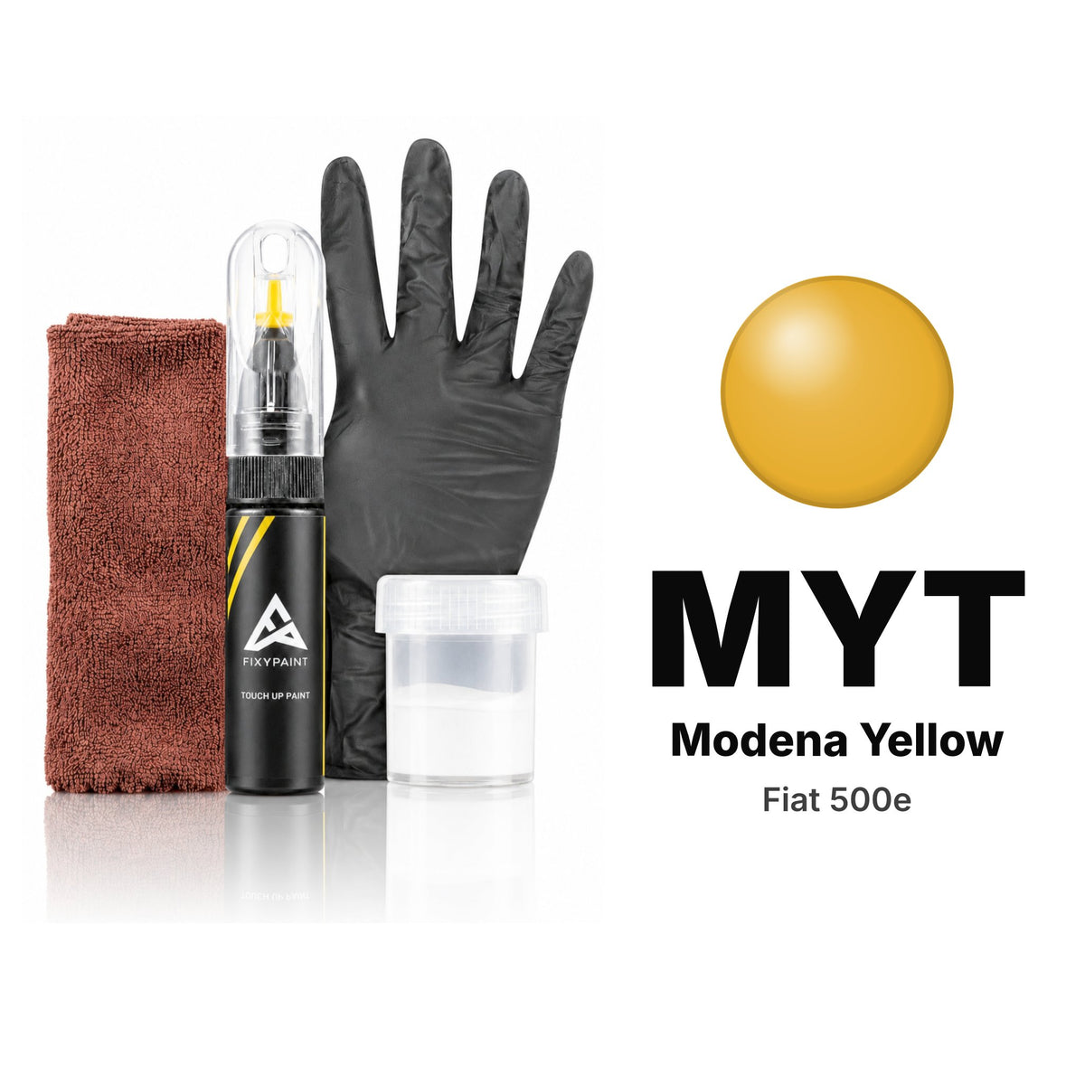 Touch-up paint for Fiat 500e MYT Modena Yellow, Complete kit
