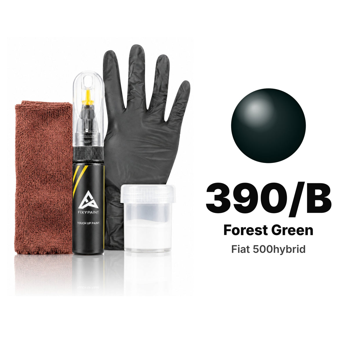 Touch-up paint for Fiat 500hybrid 390/B Forest Green, Complete kit