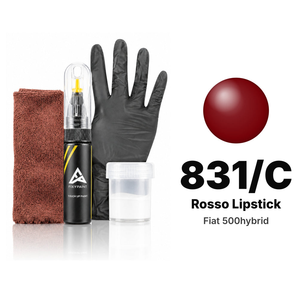 Touch-up paint for Fiat 500hybrid 831/C Rosso Lipstick, Complete kit