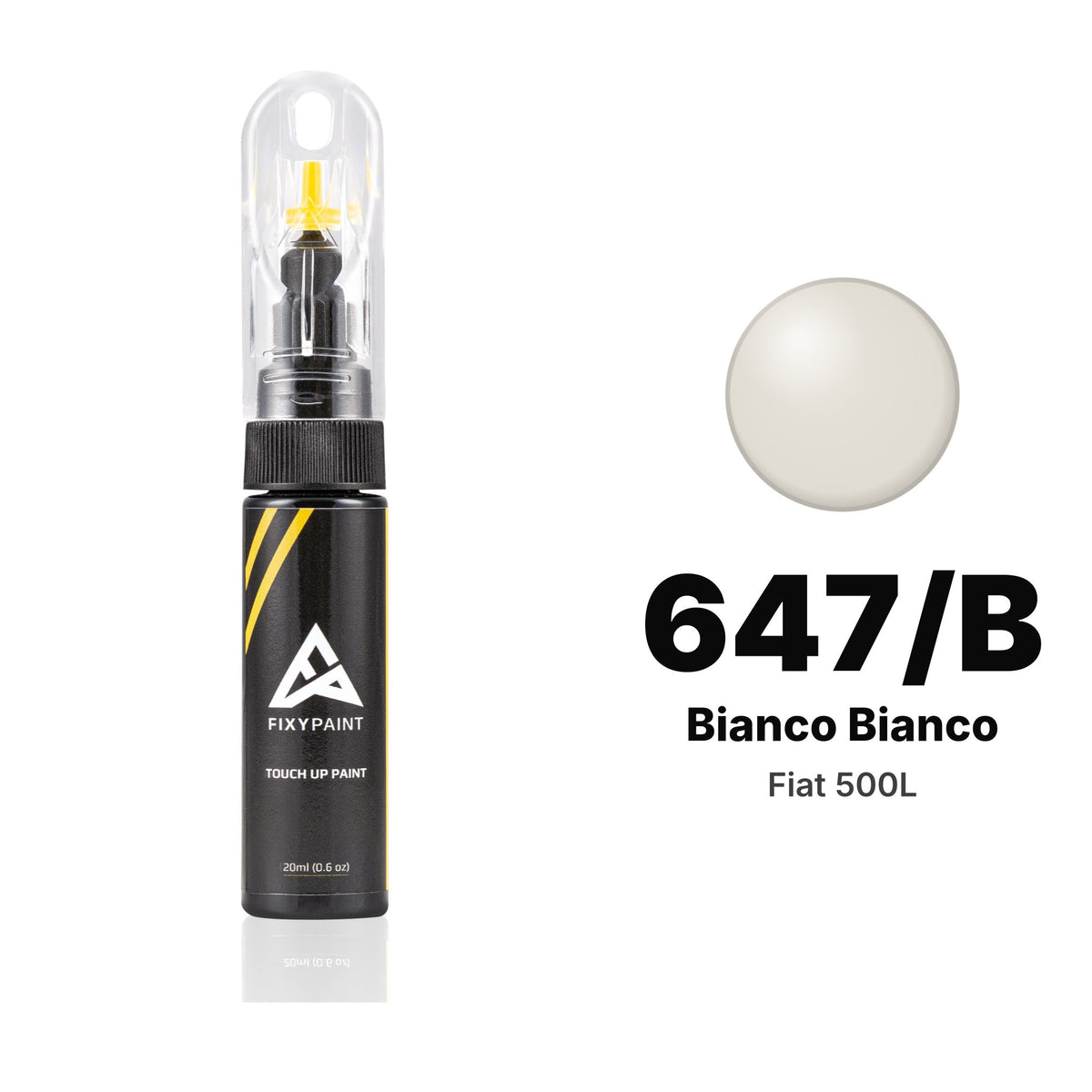 Peinture de retouche pour Fiat 500L – 647/B Bianco Bianco (2015), kit Basique