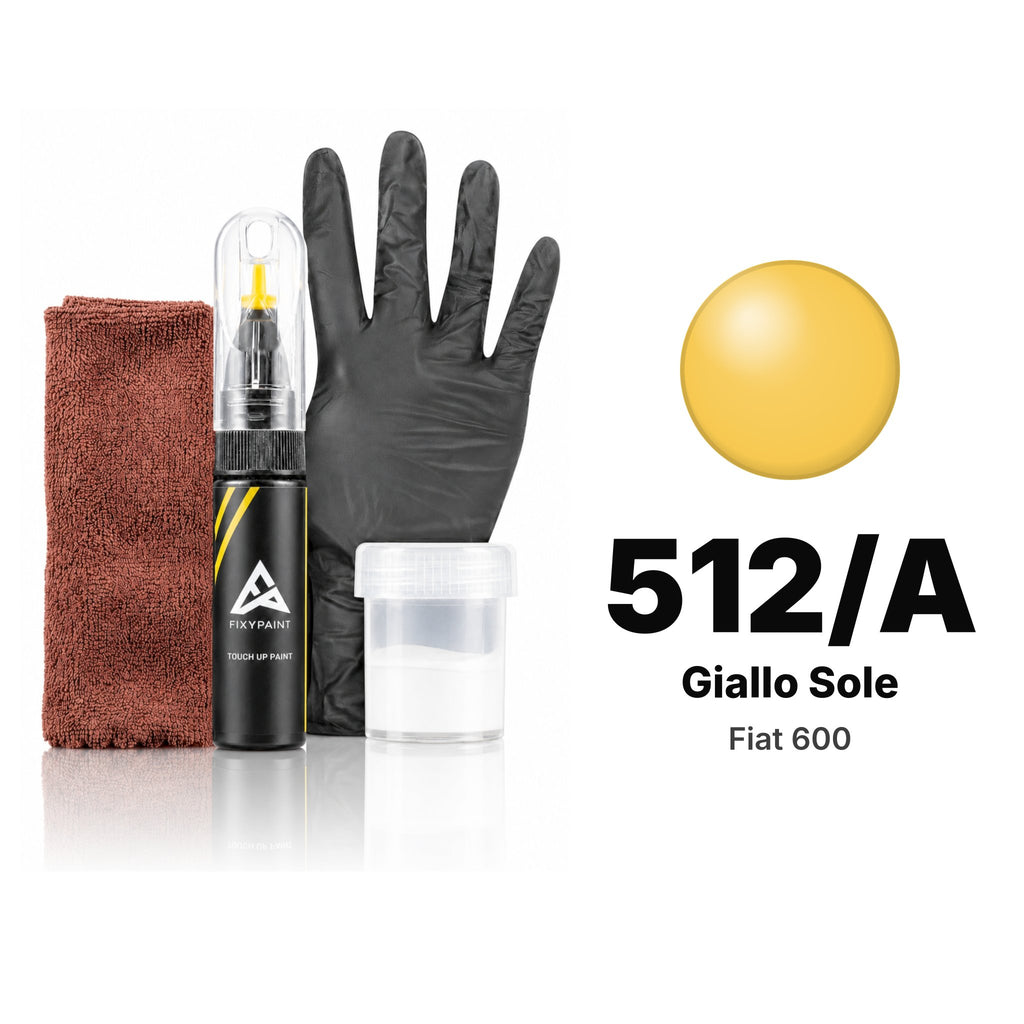 Touch-up paint for Fiat 600 512/A Giallo Sole, Complete kit