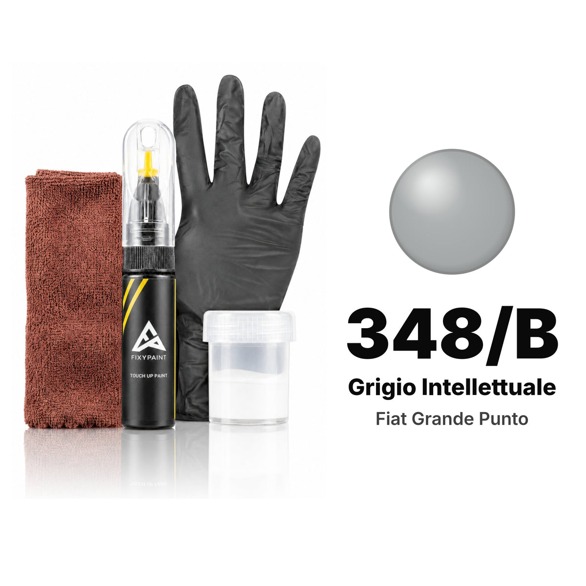 Touch-up paint for Fiat Grande Punto 348/B Grigio Intellettuale, Complete kit