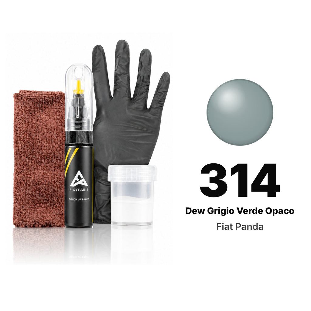 Touch-up paint for Fiat Panda 314 Dew Grigio Verde Opaco, Complete kit